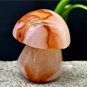 40G Natural Banded Silk Agate Mushroom Crystal Natural Gemstone Madagascar